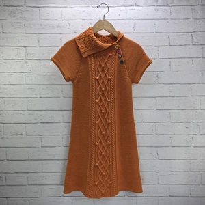 Vestito Maglione Pullover Maglia Cavo Bambina Gymboree Taglia 8 Manica Corta Arancione - Foto 1 di 10