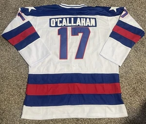 NEW Jack O'Callahan #17 1980 Miracle On Ice USA Hockey Jersey White Sewn XL - Picture 1 of 5