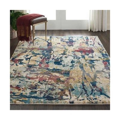 Nourison Home Fusion Rectangle 5'3" X 7'3" Area Rugs in Cream and Multi 09944... Foto 1 de 4