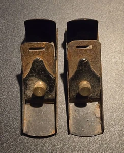 Pair Vintage Small Metal Block Planes Hand Woodworking Mini Plane Brass Knob - Picture 1 of 5