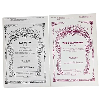PDQ Bach Oedipus Tex The Seasonings Sheet Music Lot SATB Chorus 2 Scores Vintage - Image 1 of 4