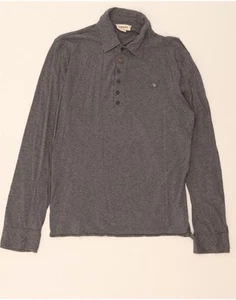 DIESEL Mens Long Sleeve Polo Shirt XL Grey Cotton DI10 - Picture 1 of 4