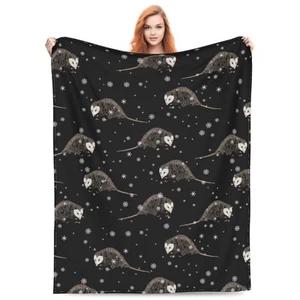 Opossum Throw Blanket Soft Cozy Plush Warm Fleece Blanket for Sofa Couch Bed ... - Picture 1 of 9