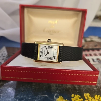 Authentic Ladies 1970s Vintage Cartier Tank Mechanical Manu With Box Clean&Chic - Image 1 of 4