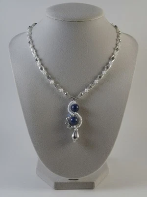 Collana Ciondolo Artigianale Pietre Naturali Lapislazzuli Cavalluccio Marino  - Immagine 1 di 4