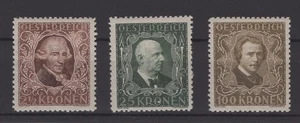 (WH23620) AUSTRIA, 1922, MI 418B+422B+424B, MH, CV €67,50, SEE SCANS - Picture 1 of 2