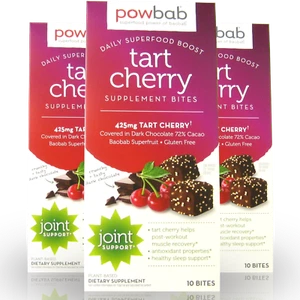 powbab Tart Cherry Bites, Crunchy Organic Dark Chocolate Healthy Snacks Candy x3 - Picture 1 of 5