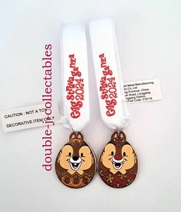 Disney Parchi Disneyland Eggstravaganza 2024 Medaglia Easter Egg Chip & Dale - Foto 1 di 2