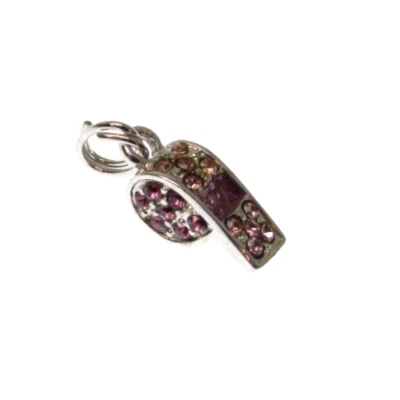 Colgante silbato Goody's Premier de plata de ley con pedrería púrpura Foto 1 de 4