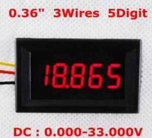 1 pcs DC 0-33.000V 33V Voltage Panel Meter 0.36" LED 3 Wires 5 Digital Voltmeter - Picture 1 of 3