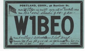 QSL 1930 Portland CT radio card - Picture 1 of 1