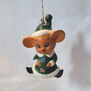 Vintage Mouse Elf Christmas Tree Ornament 2.5" - Bild 1 von 2