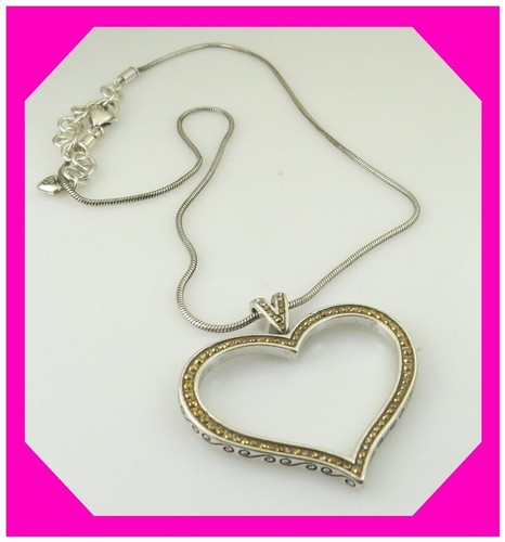 UNDERCOVER COLLANA reversibile BRIGHTON SECRET OF LOVE HEART oro argento Preloved $58