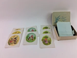 8 tarjetas de notas vintage Pixie Elf Children in the Garden Precious People efímeras - Imagen 1 de 9