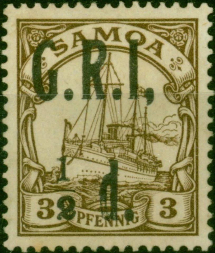 Samoa 1914 1/2d on 3pf Brown SG101c 'Comma after I' Fine MM Rare - Image 1 of 1