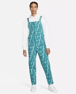 🔥New Sz M Nike Serena Design Women Printed Tennis Jumpsuit DJ1151-367 Aqua - Picture 1 of 8