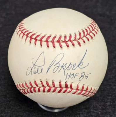 LOU BROCK Signed HALL OF FAME Official Baseball-ST. LOUIS CARDINALS-PSA - Image 1 of 4