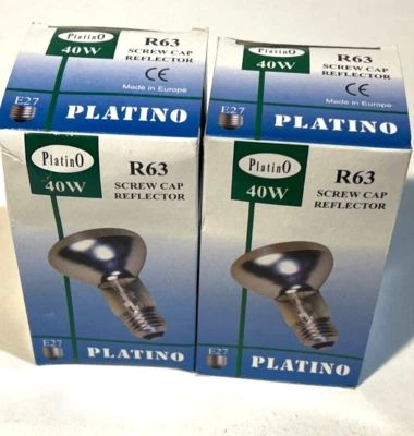 R63 40w Reflector Spot Lamps 63mm E27 Screw ES Bulb 2 x Patino Dimmable Lighting - Image 1 of 4
