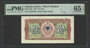 Albania 10 Leke 1957 P28a Uncirculated Grade 65 - Picture 1 of 2