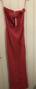 RED HERRING Summer Coral Bandeau Maxi Dress SIZE 10 - Picture 1 of 4