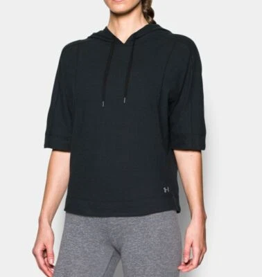 NWT Under Armour Women's Fashlete Oversized Hoodie BLACK 1290074 001 Size LARGE - Image 1 of 3