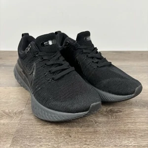 Nike React Infinity Run Flyknit 2 Running Shoes Mens 9.5 Triple Black CT2357 003 - Picture 1 of 16
