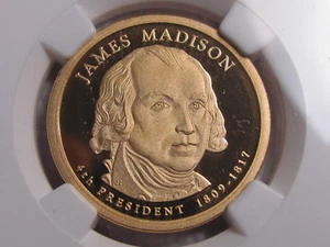 2007 S  James Madison Presidential Golden Dollar  Cameo  NGC PR69 - Picture 1 of 1