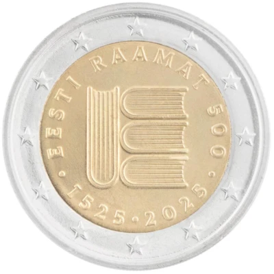 2025 Estonia € 2 Euro UNC Coin - Books in Estonian 500 Years - Image 1 of 2