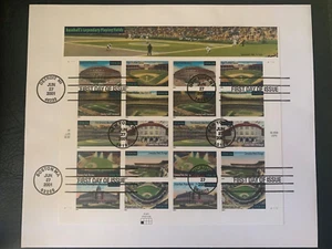 US Stamps SC# 3519a Legendary Playing Fields 34c sheet of 20 FDC used 2001 - Picture 1 of 1