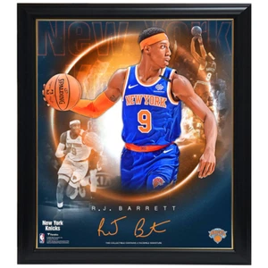 R.j. Barrett New York Knicks Facsimile Signature Official NBA Print Framed - Picture 1 of 1