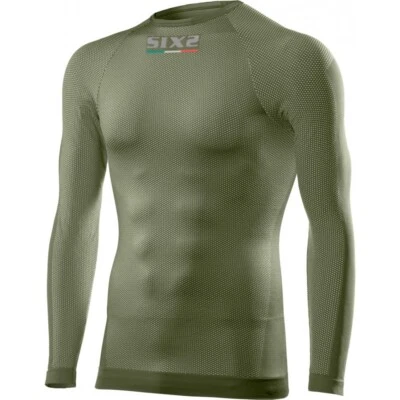 MAGLIA GIROCOLLO MANICHE LUNGHE TECNICA TERMICA SIX2 TS2 ARMY GREEN TG 3XL/4XL - Immagine 1 di 4