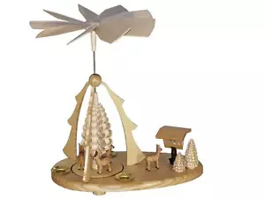 Tischpyramide Rehe mit Futterkrippe BxHxt 22,5x24x14cm NEU Tischdekoration - Bild 1 von 1