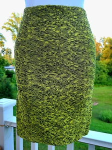 Black/ yellow/ neon green stretch tube mini short skirt / top Sz S-M - Picture 1 of 3