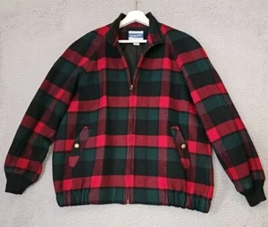 Vintage Pendleton Plaid 100% Virgin Wool Jacket Lined Made in USA Size L Nice! - Picture 1 of 12