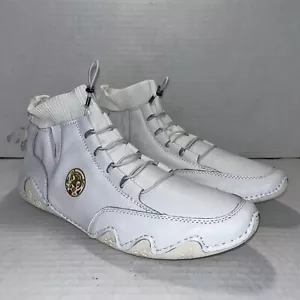 Clohoo Shoes High Top Leather Sneakers Mens Size 46 Beige White 13 US - Picture 1 of 8