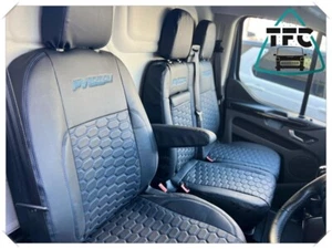 SITZBEZÜGE FÜR FORD TRANSIT CUSTOM ECO LEDER WABENNÄHTE NEUES DESIGN - Bild 1 von 6
