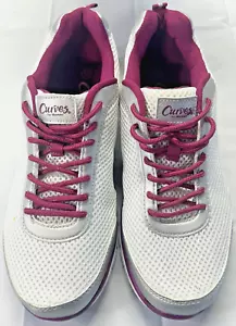 Curves For Women Sneakers Mesh Size 10 Workout Shoes Athletic Lace White Violet - Picture 1 of 6