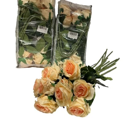 "12x3 = 36 rosas artificiales flores imitación seda rosas tallo largo ramo amarillo 19,5""" Foto 1 de 4