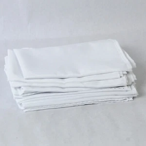 Lot of 10 White Cloth Napkins 19x19 Solid Pattern Square Home Decor Linens - Picture 1 of 5