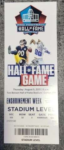 2021 Hall of Fame Game Ticket Dallas Cowboys Pittsburgh Steelers Micah Parsons Cover
