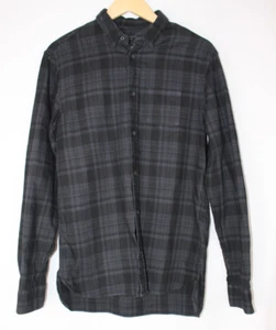 AllSaints Metzger Hemd Herren Schwarz Grau Kariert Langarm Knopfleiste Small - Bild 1 von 10