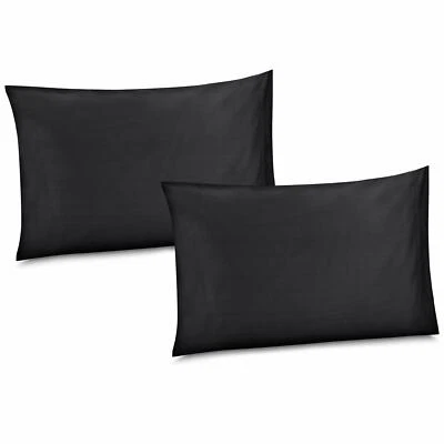 Cotton/Percale 210 Thread Count Set of 2 Soft Home Bedroom Pillowcases Blue - Image 1 of 4