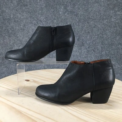 Lucky Brand Botas Mujer 7 Tolache Botines Cuero Negro Cremallera Lateral Bloque Foto 1 de 4