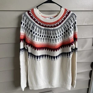 Boden Womens Cream Fairisle Aberdeen Milkshake Jacquard Sweater Size Small Ski - Picture 1 of 7