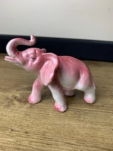 Statuina elefante porcellana ceramica rosa vintage anni 50 made Japan retrò decorazione animali - Foto 1 di 9