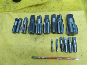 15 pc LOT of PIPE TAPS threading tapping machinist tools 1/8 to 1-1/2 MOSTLY USA - Picture 1 of 5