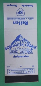 DOLOMITEN GARAGE-SEMRAD & CO-LIENZ OST TIROL-REFEN-BP MATCHBOOK COVER-AUSTRIA - Picture 1 of 3