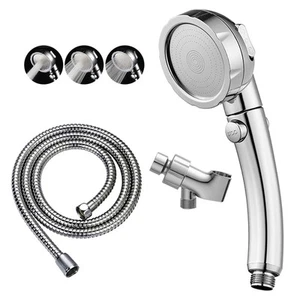Chrome High Pressure Handheld Shower Head with ON/OFF Pause Switch, 3 Spray M... - Picture 1 of 6