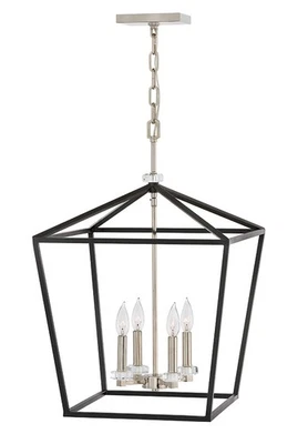 Hinkley Lighting 3536 Black 4-Light 18"W Crystal Chandelier - Image 1 of 4