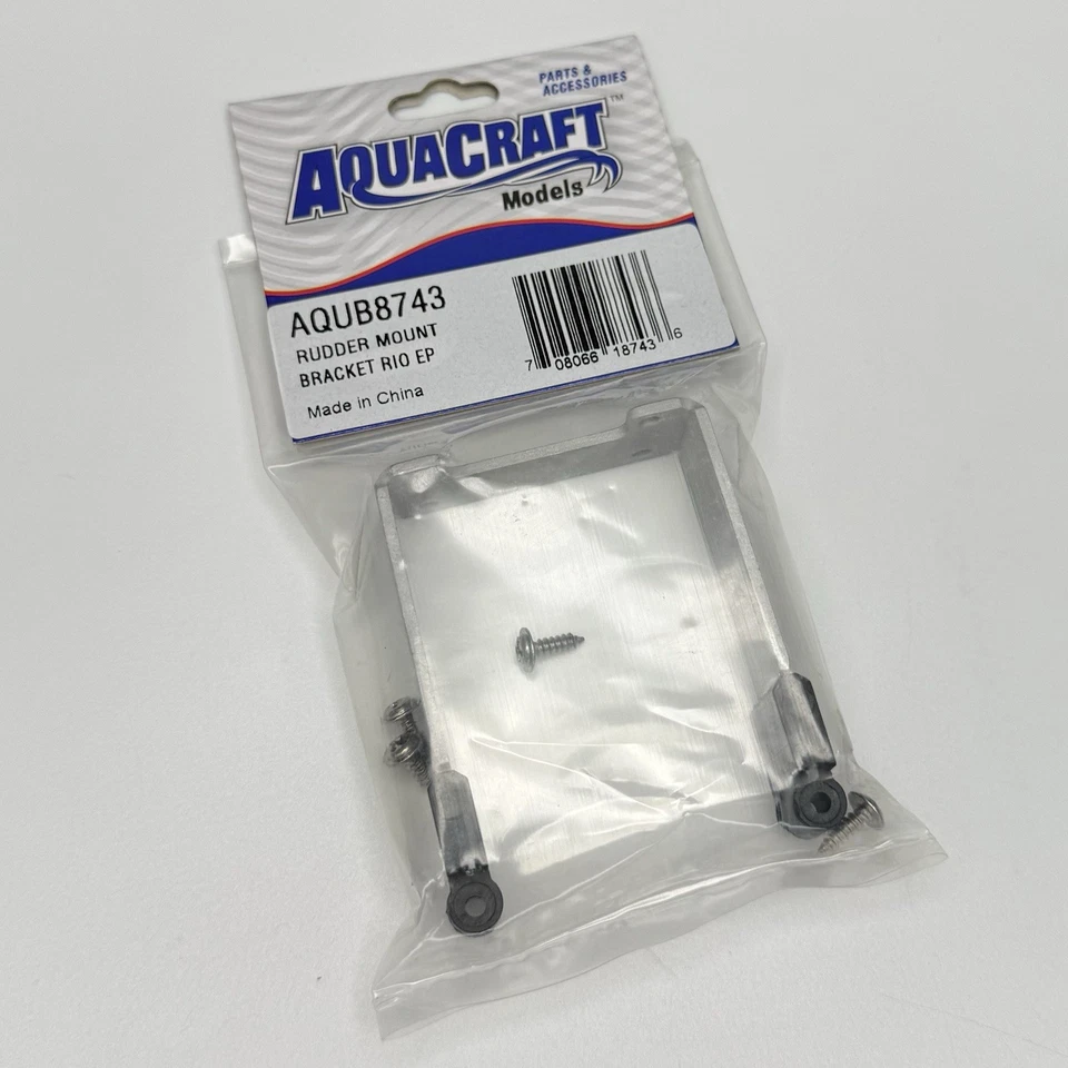 Aquacraft RC AQUB8743 Rudder Mount Bracket w/Pivot Brackets Rio EP NEW Sealed - Image 1 of 4